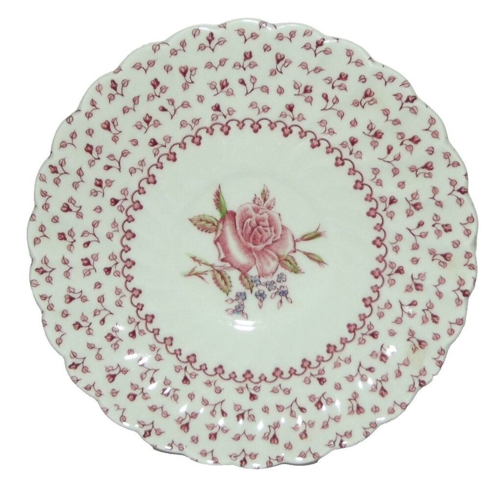Johnson Bros Teacup Saucer 5.75" Rose Bouquet Made In England Ironstone Vintage